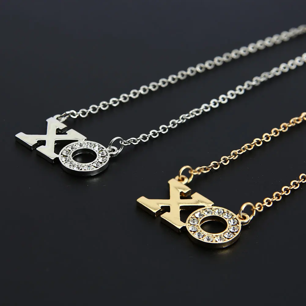 TrinketSea Мода XO письмо Кристалл Короткие подвески и ожерелья для Для женщин