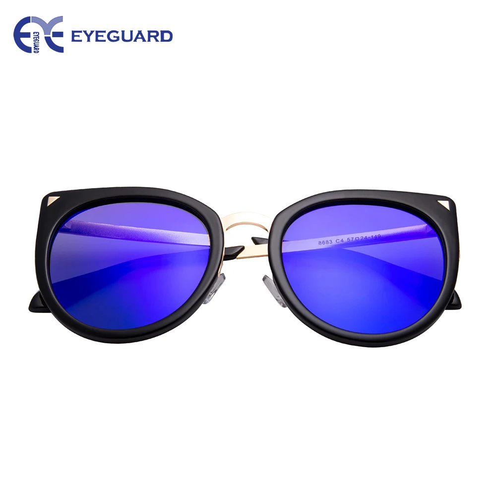 

EYEGUARD Polarized Oversized Cat Eye Sunglasses For Women Mirror Eyewear With Case