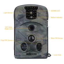 KKMOON 12MP 720P HD 850nm IR IP54 Security Scouting Hunting Trail Camera with 8GB SD Card 2.4inch LED Screen Game Camera