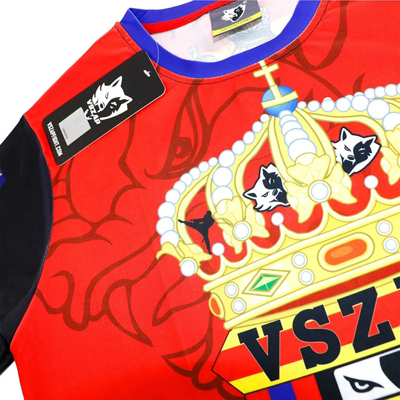 VSZAP брендовая мужская фитнес с коротким рукавом летняя модная новинка Россия самбо стрейч быстросохнущая футболка MMA Fighting Fight Футболка Красный