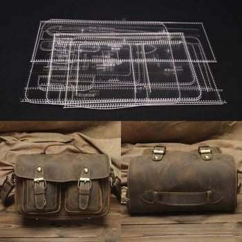 

1set DIY Acrylic Leather Template Home Handwork Leathercraft Sewing Pattern Tools Accessory Shoulder Bag 175x260x110mm