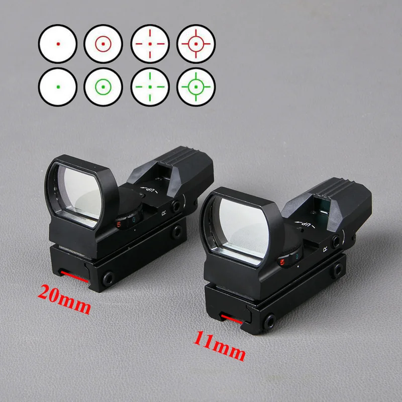 

Tactical Gear Riflescope With Scope11 20mm Rail Airsoft Red Dot Holographic Reflex 4 Reticle Red Green Dot Sight For Riflescopes