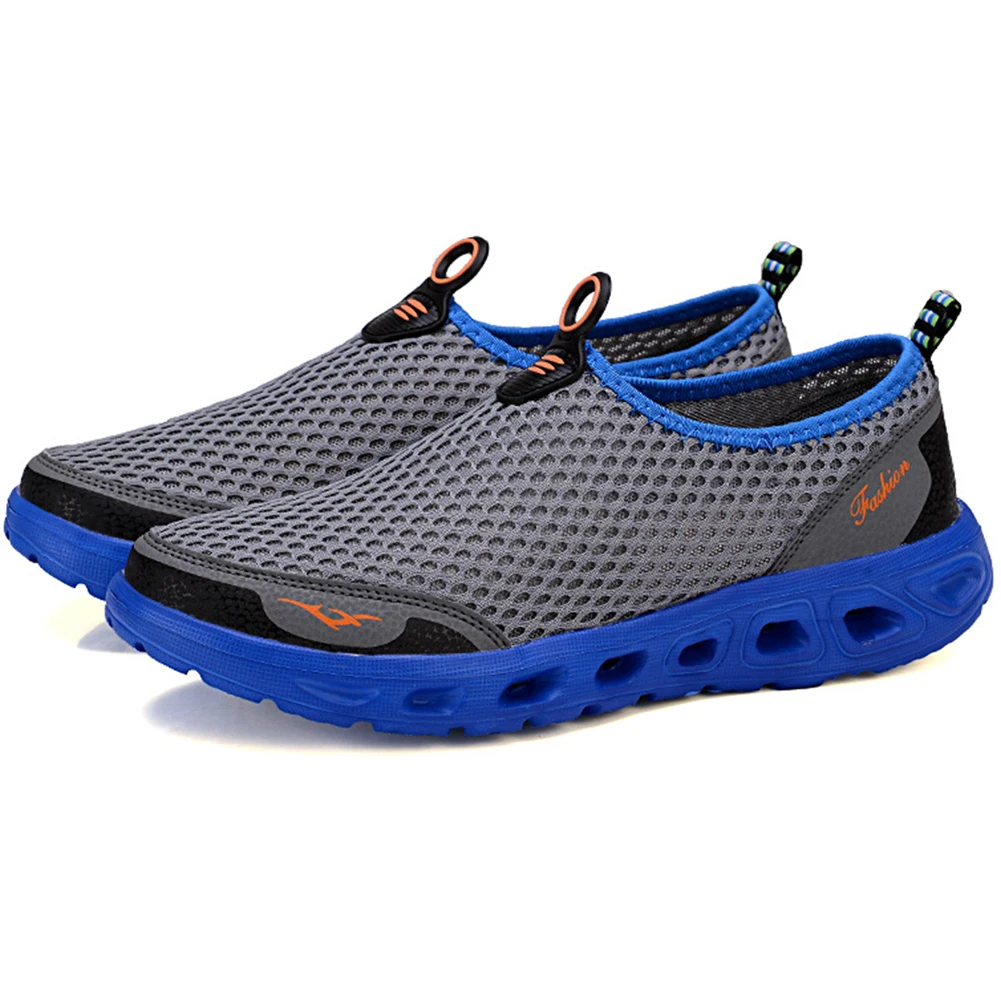 

Hot Sale Brand Men Mesh Breathable Slip On Shoes Lightweight Absorb Shock Walking Outdoor Flats Sneakers Casual Shoes Men