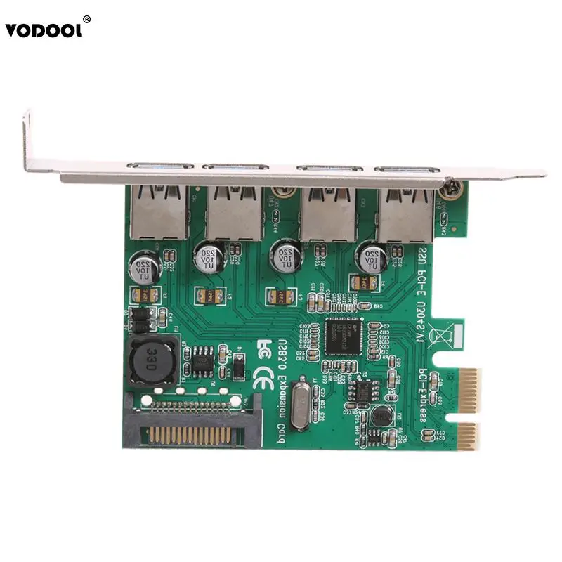 

4 Port USB 3.0 Expansion Card Desktop PCI-E To USB3.0 5Gb/s Desktop Adapter Card Add On Cards Compatible PCI Slot/X1-X4/X8/X16