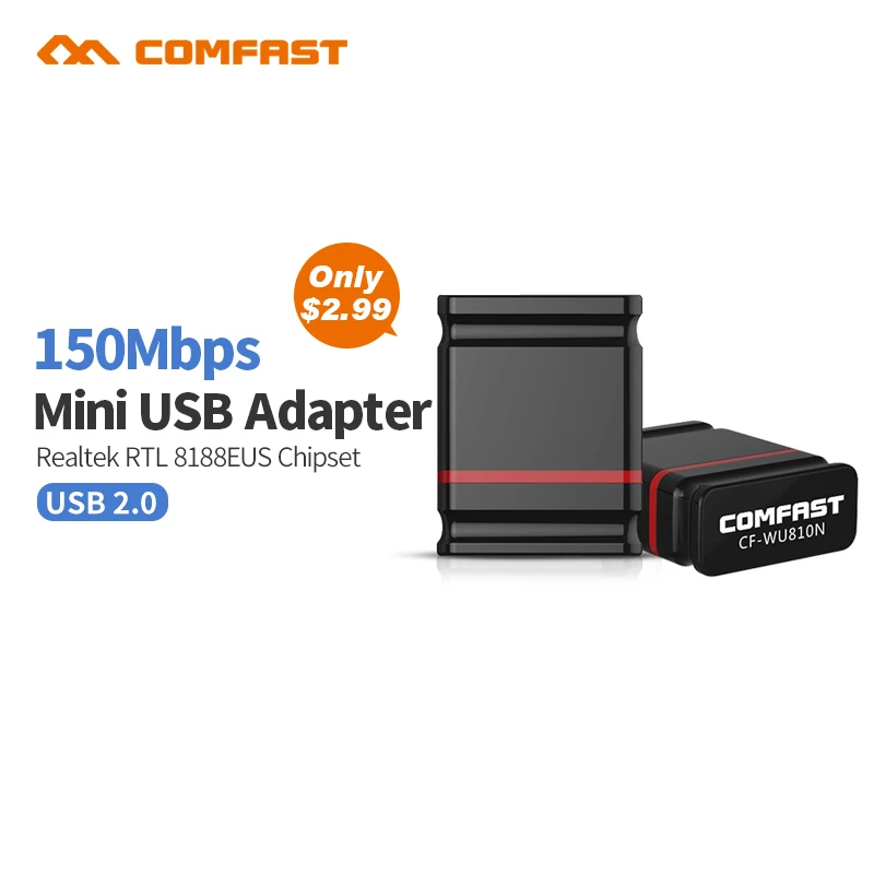 10p дешевые Comfast 150 м мини USB беспроводная сетевая карта RTL8188 WiFi передатчик сигнала приемник настольный WLAN USB адаптер CF-WU810