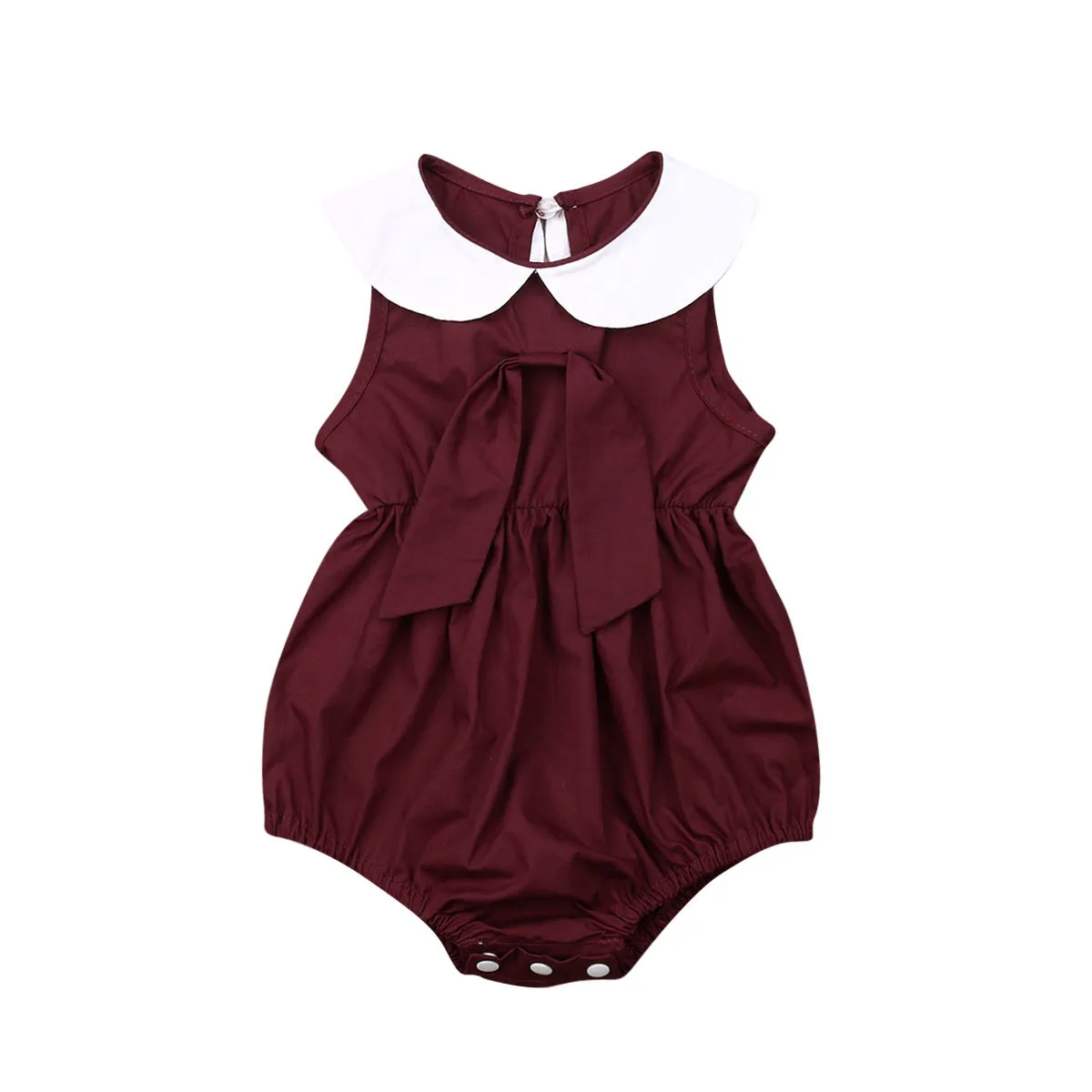 

Newborn Baby Girl Sleeveless Romper Girls Solid Color Jumpsuit Kids Outfit Clothes Summer 0-24M