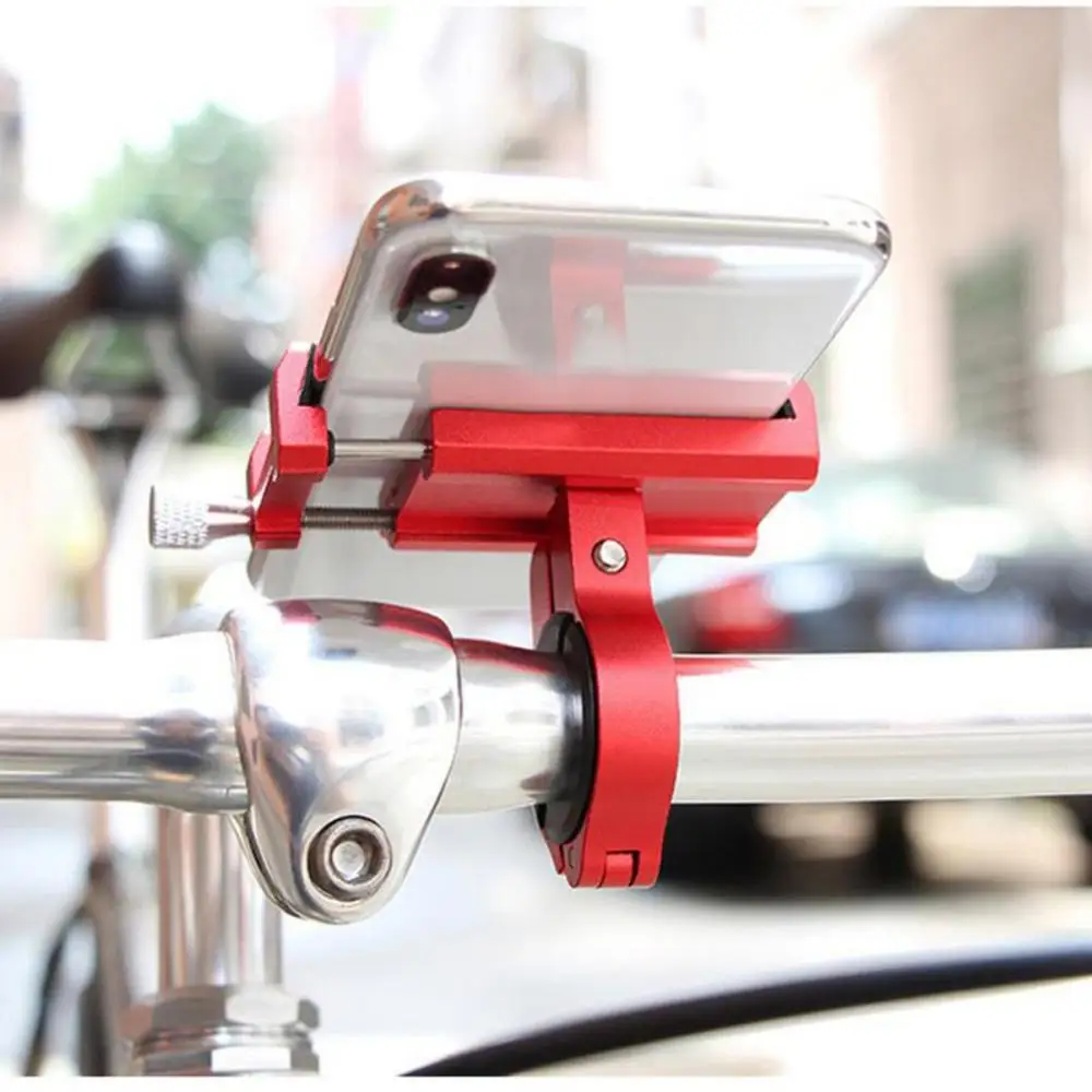 

Aluminum Bicycle Phone Holde Adjustable Support GPS Bike Phone Stand Mount Bracket red silver