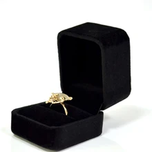 12 шт., коробки для украшений, органайзер для подарочных колец, упаковка, чехол, черный бархат, высокое качество, caixa de presente