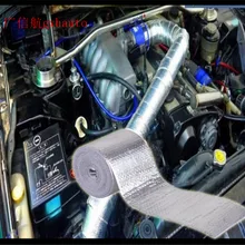 Гоночный Спорт самоклеющиеся отражающие Золотой Теплоизоляционный барьер для автомобиля. Грузовик, мотоцикл Стекловолоконная теплозащитная лента рулон 5 метров