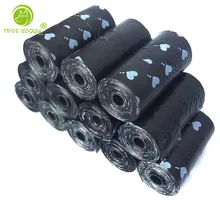 10 рулонных черных/белых/розовых/синих/фиолетовых мешков для мусора для собак, разлагаемые мешки для собак, кошек, мусорные мешки для собак