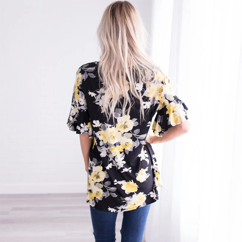 maternity blouse-maternity tops-maternity tshirt-black back AS1752