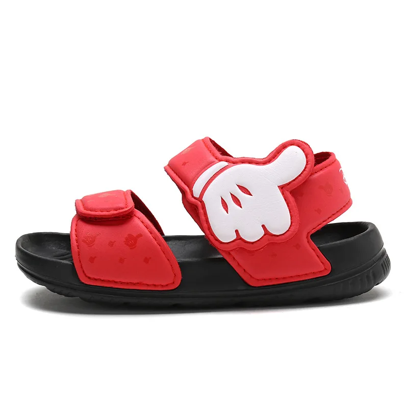 Сандалии для мальчиков и девочек возрастом от 3 до 8 лет Новинка года, летние детские пляжные сандалии детские Нескользящие сандалии с мягкой подошвой - Цвет: Красный