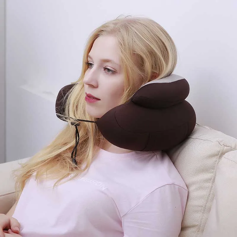 

Outdoor Travel U Shape Pillow for Sleeping for Car Plane with Handwarmer Double Neck Cushion for Nap Office Trip