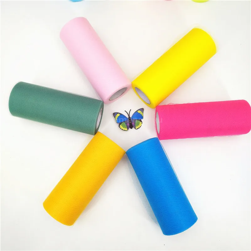 25 ярдов 15 см тюль witte рулон бобина пачка для вечерние verjaardagsgift Wrap Bruiloft Decoration Kerst