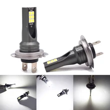 2 шт. 60 Вт H7 3030 12 SMD СВЕТОДИОДНЫЙ противотуманный светильник, лампа для автомобиля, Стайлинг двигателя, грузовика, авто дневной ходовой светильник, светодиодный, белый, 12 В, 24 В, DC