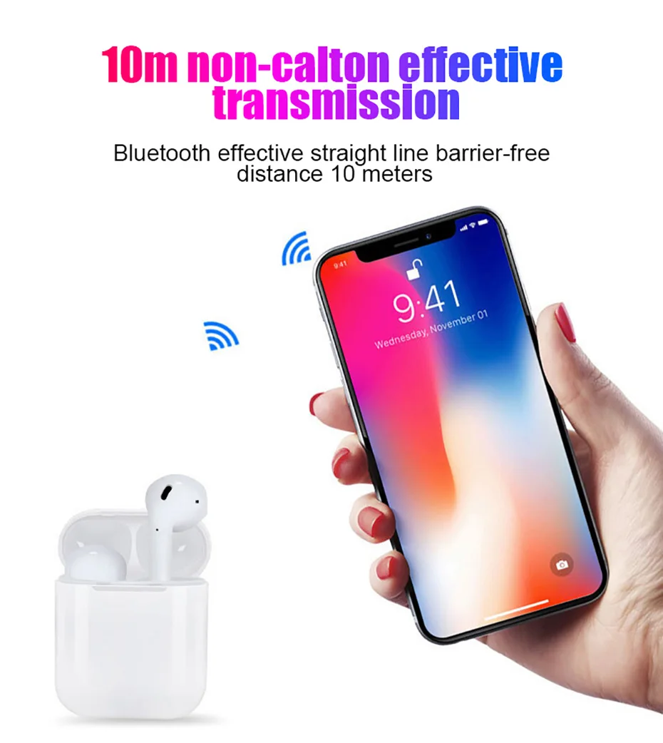 MOUSEMI Wireless Earphone Bluetooth Earpieces Headphone Running Hifi Earphones Stereo TWS i12 Headset Earbuds For Samsung Xiaomi (6)