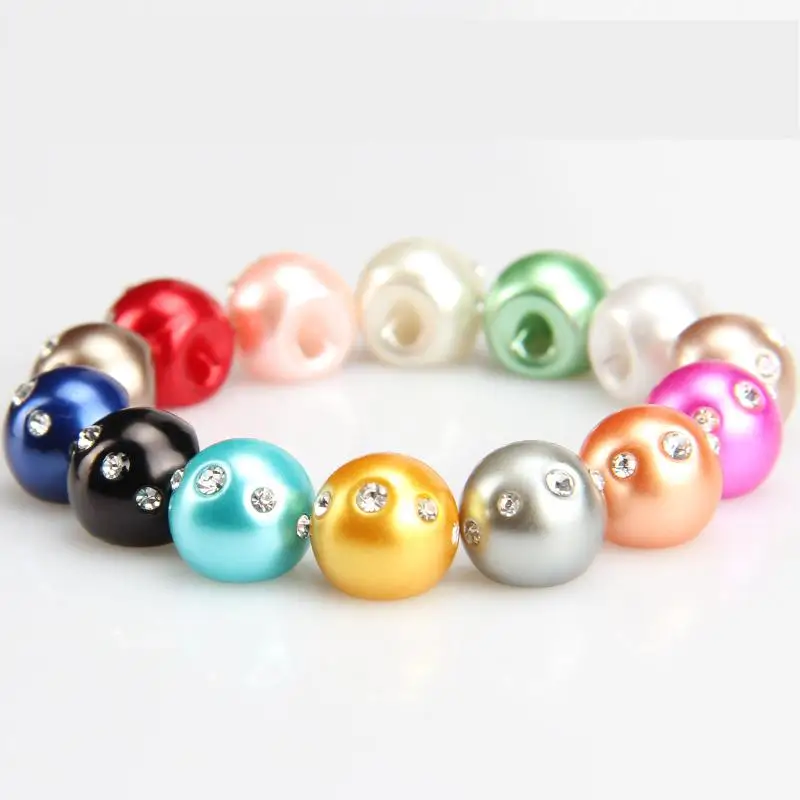 

5pcs Plastic Black Pearl Buttons Rhinestone Decorative Buttons For Clothing Shirts Sweater Diy Sewing Buttons Mix Accessories