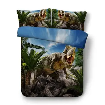 

Hiding Tyrannosaurus Rex Digital print Bedding Set Quilt Cover Design Bed Set Bohemian a Mini Van Bedclothes 3pcs JF567