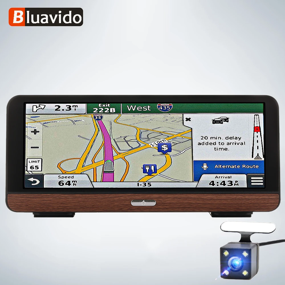 Bluavido 8 Inch 4G Android GPS Navigation Dash cam ADAS Full HD 1080P Car DVR Camera Auto Video Rec