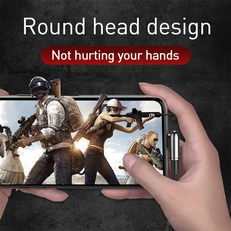 Baseus بيند اطلاق النار تصميم ل Moble ألعاب كابل يو اس بي ل فون Xr X xs ماكس شحن سريع لل شاحن آيفون USB كابلات منتجات APPLE