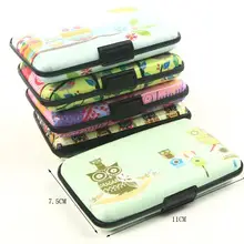 Пластиковая коробка для карт с изображением милой совы, 7 карманов, дизайнерский чехол для карт, чехол для банковских карт, канцелярские принадлежности для офиса и школы