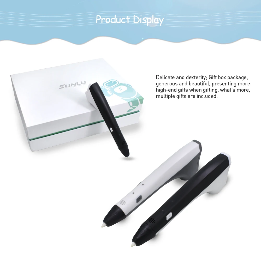 SUNLU M1 3D ручкой Ручка принтера подарок с умная модель PLA нить из ПКЛ 3D печать Пластик карандаш рисунок «сделай сам» подарок для детей