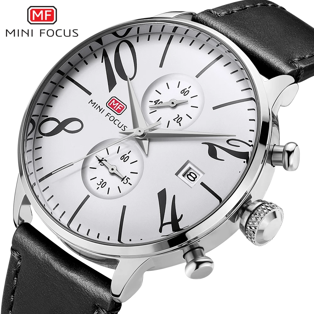 

MINIFOCUS Mens Watches Top Brand Luxury Analog Quartz Watch Men Waterproof Leather Strap Fashion Sport Clock Men's Wristwatches