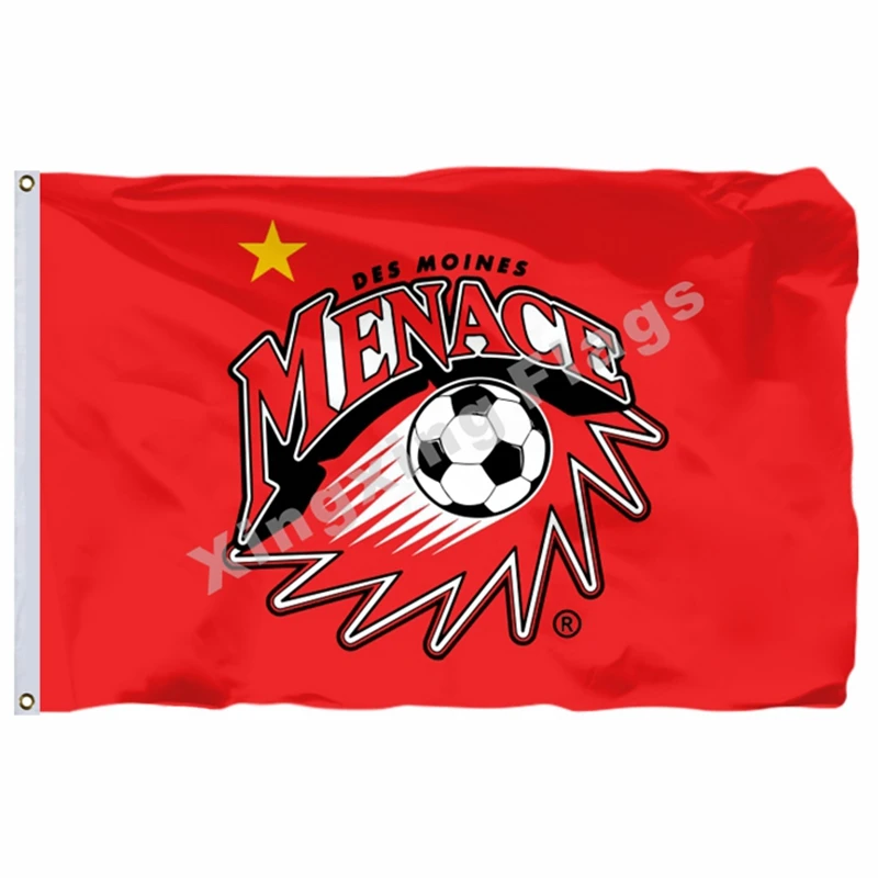 Des Moines Menace Flag 3ft X 5ft Polyester North American Soccer USL