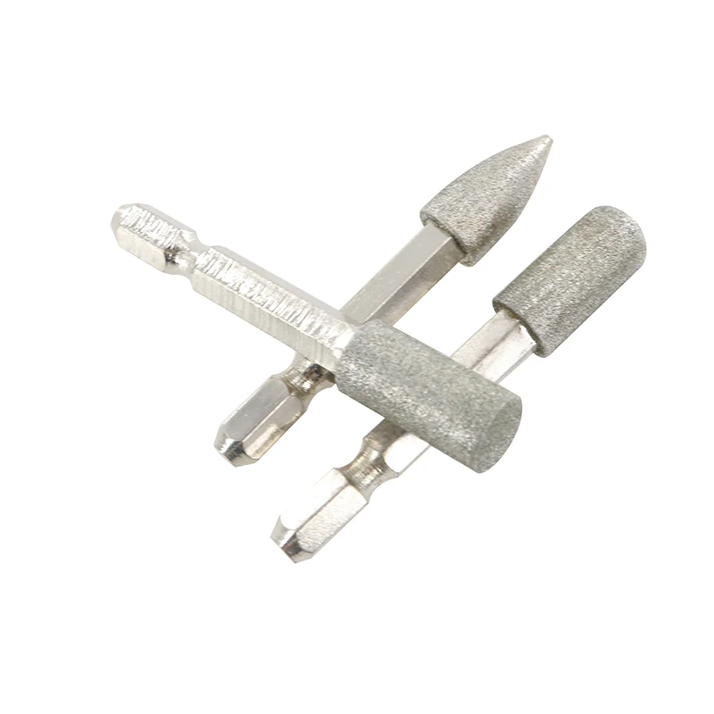 DMD 5Pcs/Set Silver Diamond Grinding Head Shank  Diameter 6.35mm Use for Polishing of Jade and Metals Universal Abrasive Tool