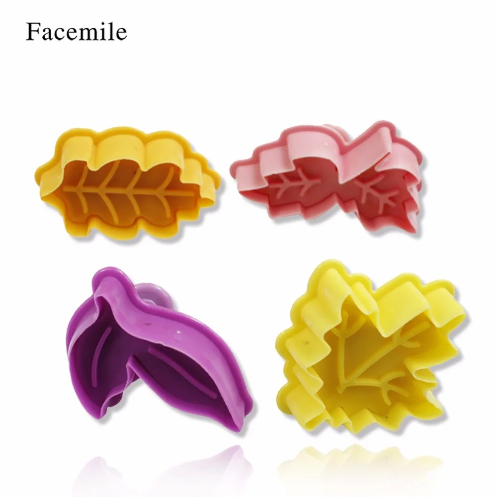 

4Pcs/set Plunger Cookie Cutter Kit DIY Fall Maple Leaf Cake Mold Flower Plungers Fondant Pastry Craft Food Decor 03102 Gift