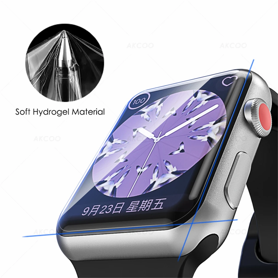 Akcoo Гидрогелевая пленка с полным покрытием для apple watch 5 Защита экрана устойчивая к царапинам пленка для apple watch series 1 2 3 4 5
