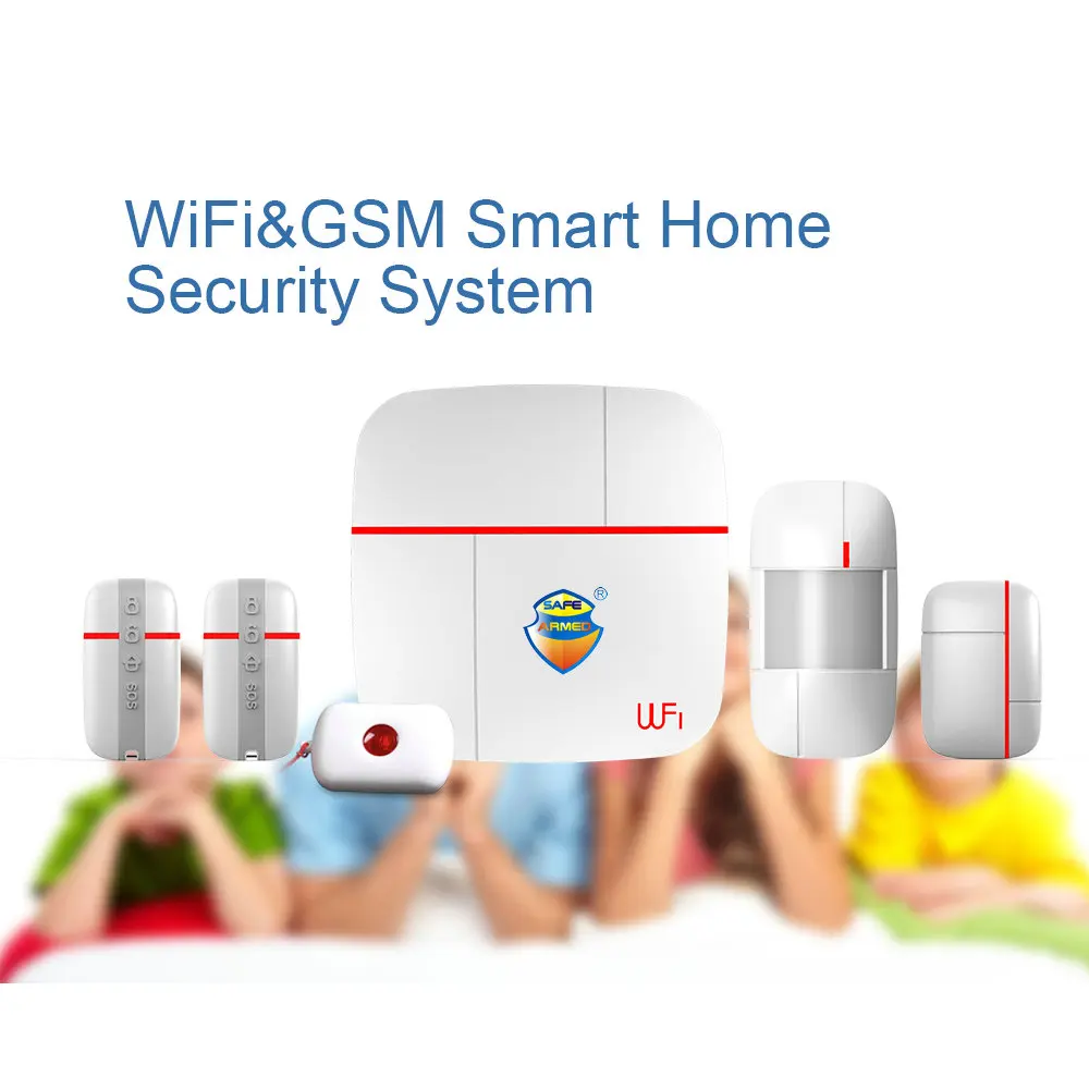 (1 комплект) Vcare многофункциональная WIFI GSM двойная система сигнализации для умного