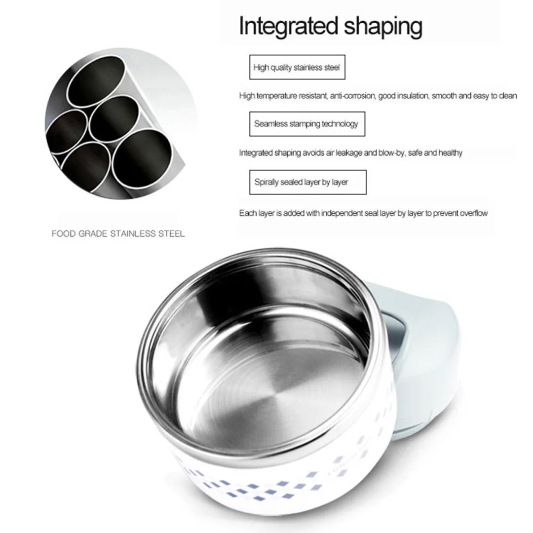 Stainless Steel 2/3 Layer Insulated Thermal Lunch Box Food Storage Container