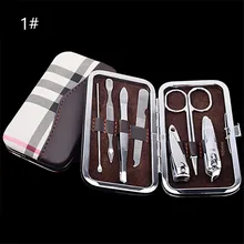 7 шт. резак кутикулы Щипцы, маникюр, педикюр набор для маникюра и педикюра чехол Подарок ножницы для кутикулы набор