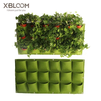 

Wall Hanging Planting Bonsai Bags 9/18/24/36/49/56/64/81 Pockets Green Grow Bags Planter Vertical Garden Flowerpot vase Supply