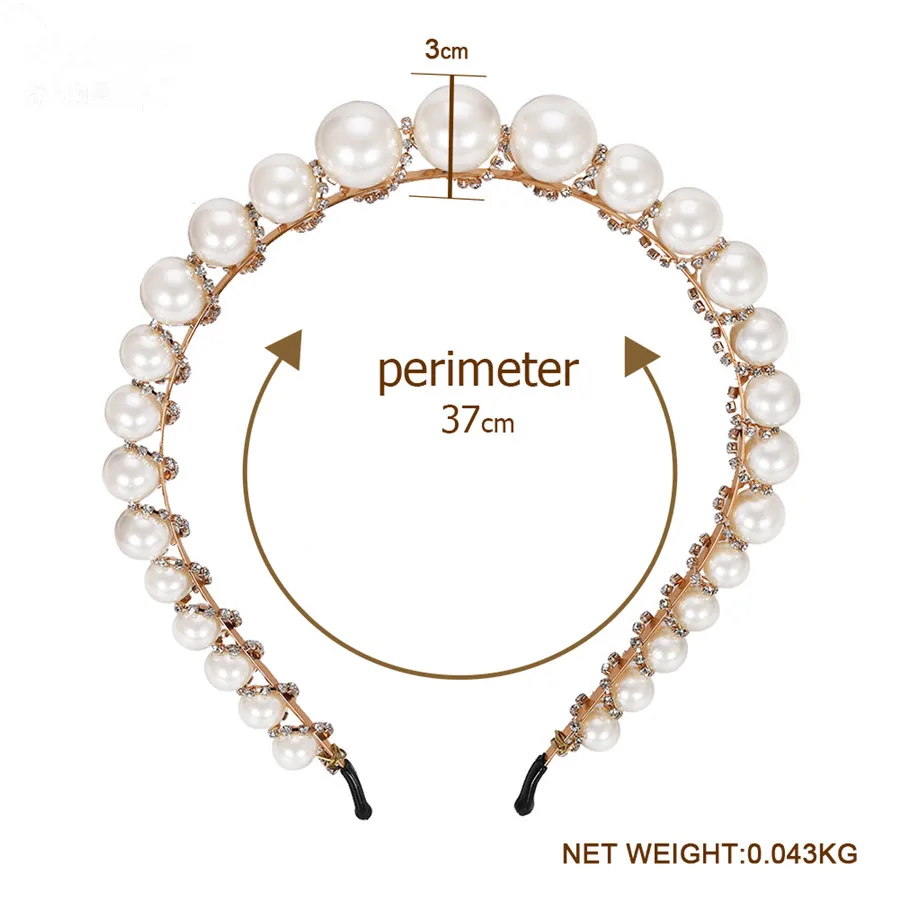 Dvacaman корейские ювелирные изделия INS Модный Имитация обруч жемчужный роскошный хрустальная лента для волос Свадебные ювелирные изделия индийские аксессуары