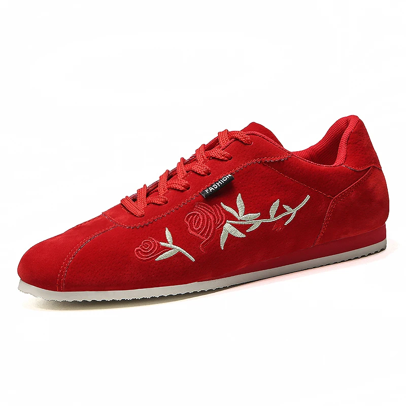

Man Fashion Outdoor Casual Sneaker Lace Up Vulcanized Shoes Male new style casual shoes red color light weight