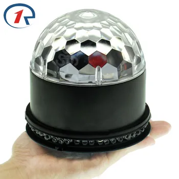 

ZjRight Hot sell LED 6 color Crystal Rotating Magic Ball Black spin Sunflower projector lights music gift Party Lamp Disco Light