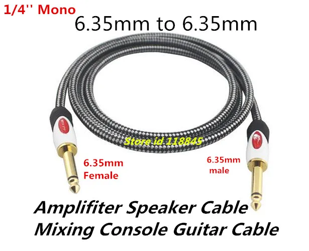 

1m 2m 3m 5m 8m - 1/4'' Mono Male 6.5mm / 6.35mm to 6.35mm male Audio Cable For speaker Mixing Console Electronic Guitar cable