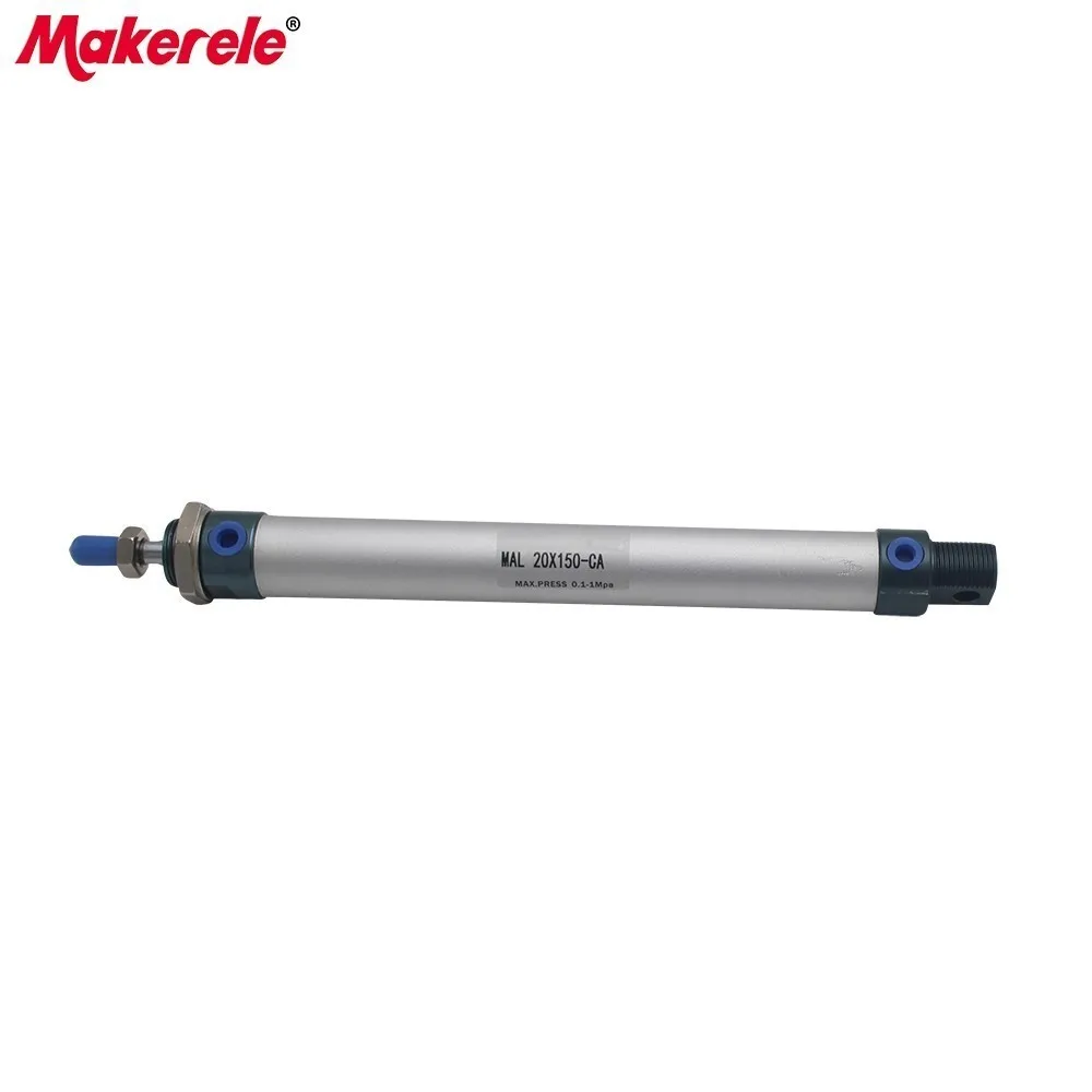 

Miniature Pneumatic Cylinders Double Acting Type Aluminum Alloy Cylinder 20mm Bore Fishtailing Shape Cylinders MAL20-150-CA