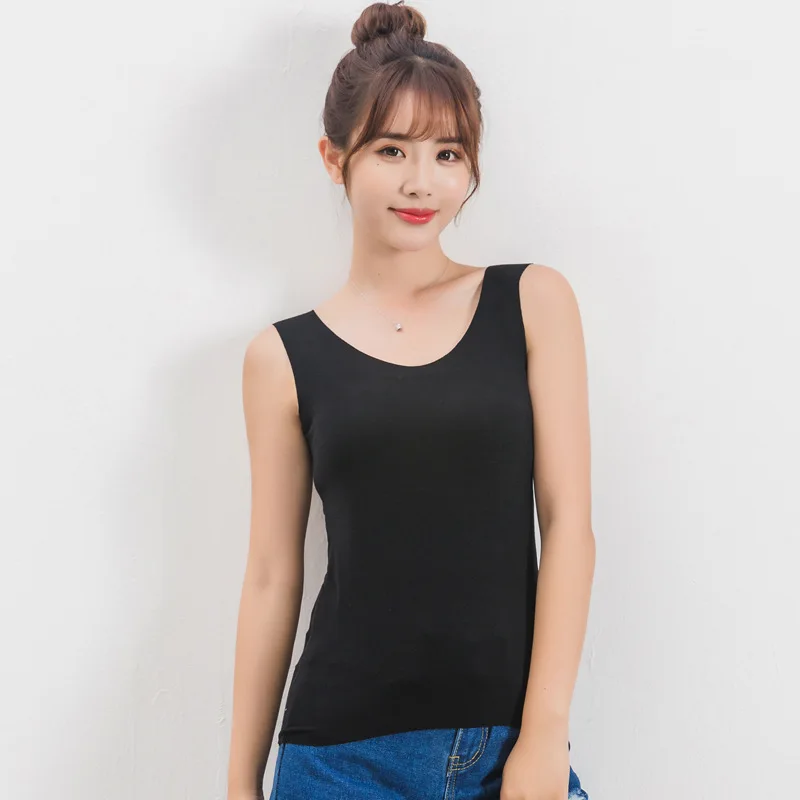 

2019 Spring Summer Women Under Blouse Large Size Solid Color Sleeveless Tanks Clothes Loose Casual Women Tops