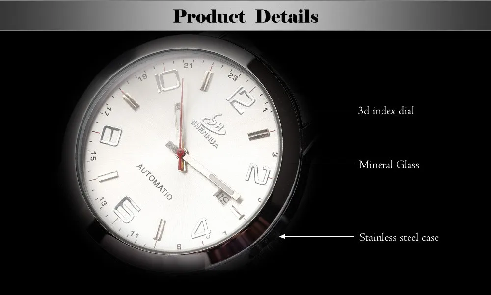SHENHUA роскошные брендовые военные часы модное платье календарь часы из нержавеющей стали мужские повседневные автоматические механические часы