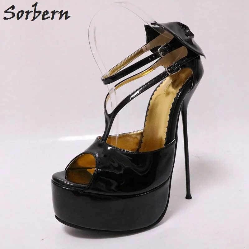 Sorbern Mature Super Thin High Heels 16Cm Metal Heels Sandals Women Plus Size 37-52 Unisex Shoes T-Straps Summer Shoes Sandals Sorbern Mature Super Thin High Heels 16Cm Metal Heels Sandals Women Plus Size 37-52 Unisex Shoes T-Straps Summer Shoes Sandals