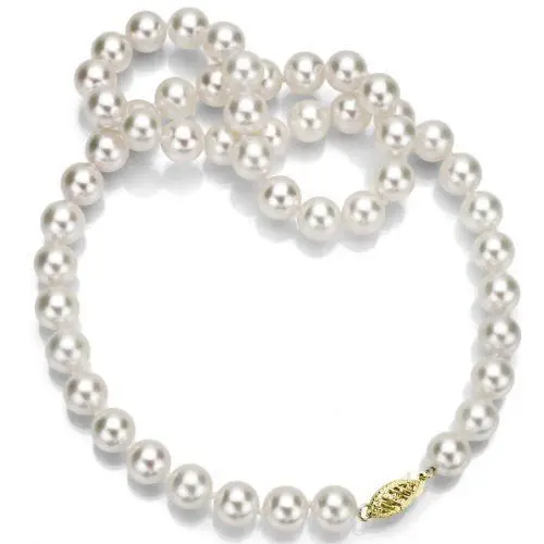 

14k Gold 10-11mm White Japanese Saltwater Akoya Pearl Necklace 18" Length