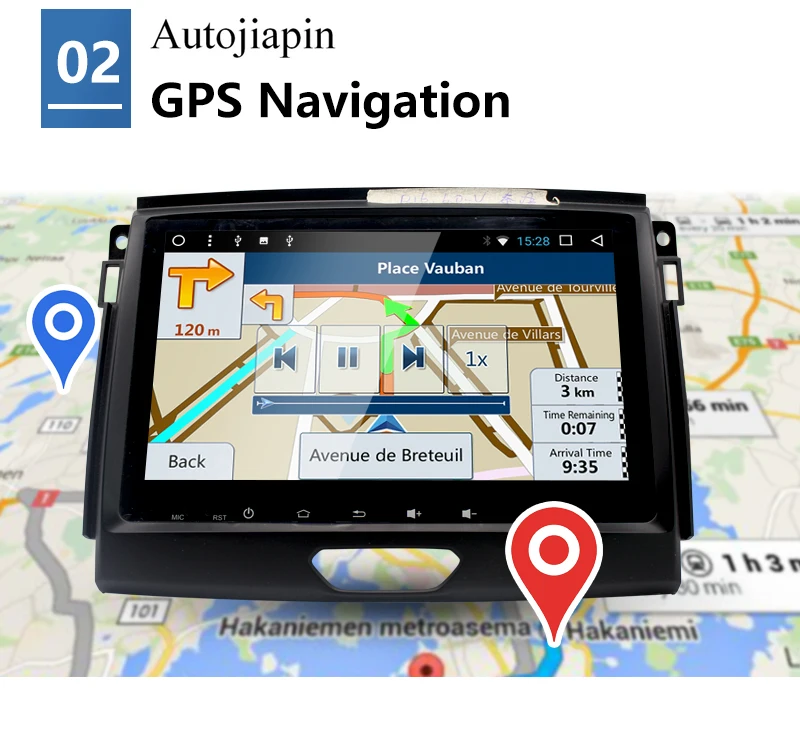 Discount AUTOJIAPIN 9" Eight Core Android 8.0 2G RAM 1024*600 Car DVD GPS Navigation Player For FORD EVEREST 2015 With HD Touch Screen 4