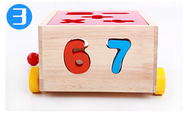 JaheerToy Детские деревянные игрушки блоки Цифровой Сопряжение учебные пособия по математике автомобиль Монтессори обучающая игрушка для детей