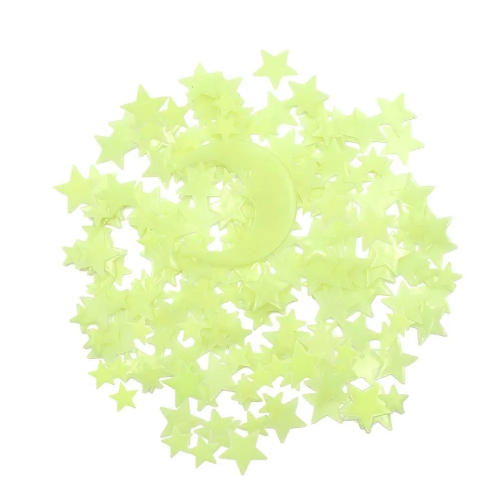 LoveCCD 201pcs/bag Glow in the Dark Toys Luminous Moon Star Stickers Fluorescent Painting Toy PVC Stickers for Room J08#20
