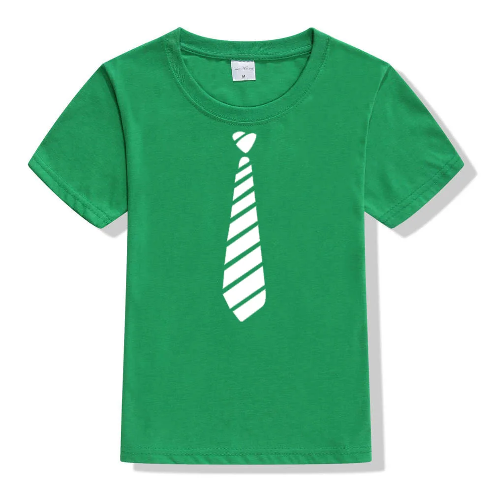 Детская футболка в стиле Харадзюку детская футболка уличная Модная одежда с объемным рисунком классический костюм джентльменские футболки с галстуком-бабочкой забавная футболка для мальчиков и девочек - Цвет: 44A9-KSTGN-