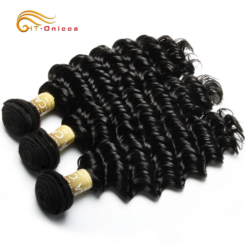 

Htonicca Hair Deep Wave Bundle Peruvian Hair Bundles Human Hair Extensions 1/3/4 Bundles Deals Non Remy Hair Weave Bundles