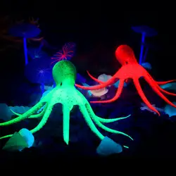 Искусственный Осьминог аквариум украшения аквариума озеленение, декор светящийся эффект животных растения воды орнамент